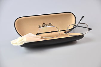 Silhouette eyeglasses in case with cleaning cloth