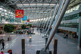 Modern Airport Terminal Interior With Steel Architecture