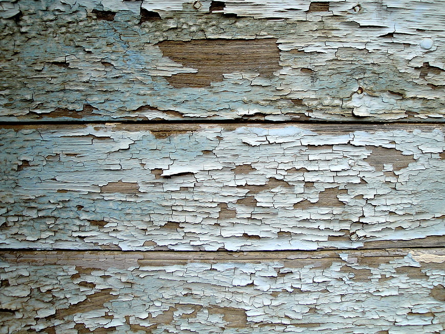 Weathered Wood Texture with Peeling Blue Paint