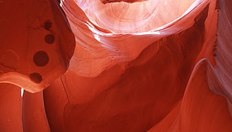 Red Sandstone Slot Canyon Interior With Natural Light Beams