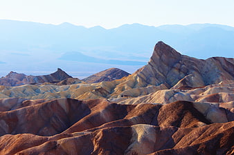 Colorful Zabriskie Point Badlands Landscape at Sunset