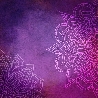 Purple and Pink Mandala Pattern on Textured Background