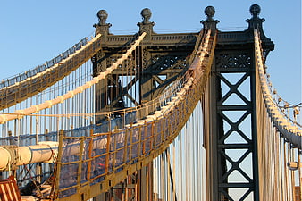 Manhattan Bridge Suspension Cables and Steel Tower Detail
