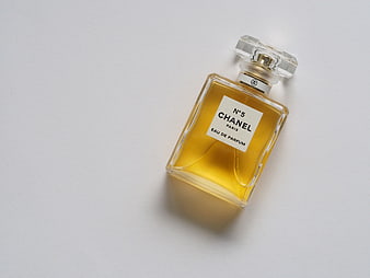 Chanel No 5 Perfume Bottle on White Background