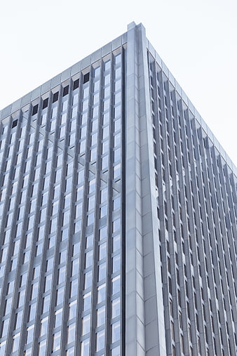 Low Angle View of Modern Glass Office Building Facade