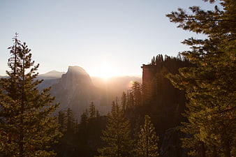 Sunrise over Half Dome in Yosemite National Park