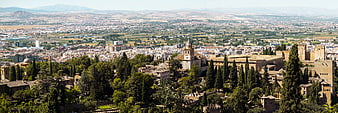 Panoramic View of Granada City and Alhambra Palace
