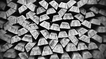 Stacked Silver Bullion Bars in Black and White