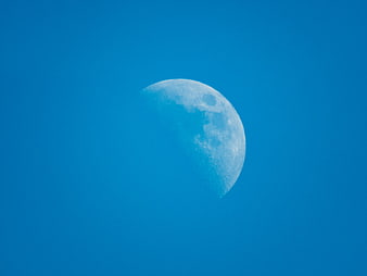 Crescent Moon in Blue Sky