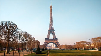 Eiffel Tower Viewed From Champ de Mars Park in Paris