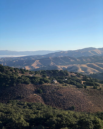 Scenic View of Rolling Hills and Blue Sky