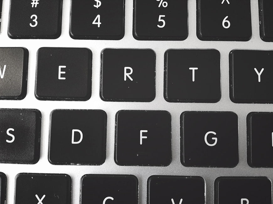 Close-Up of Black Laptop Keyboard Keys