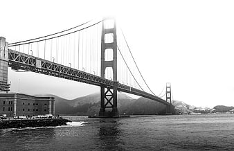 Black and white Golden Gate Bridge San Francisco