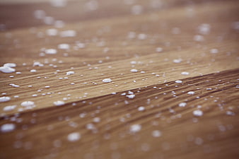 Milk Drops Scattered on Wooden Surface