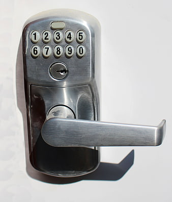 Silver Digital Door Lock with Keypad and Handle