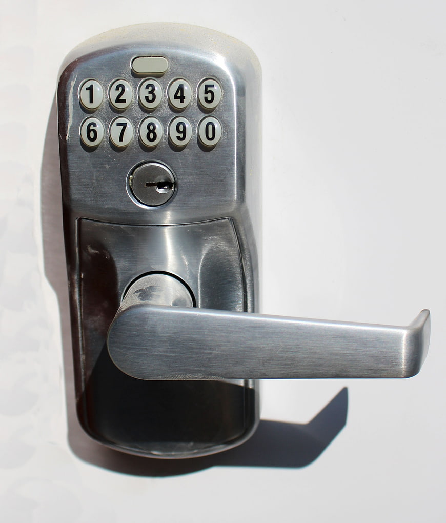 Silver Digital Door Lock with Keypad and Handle