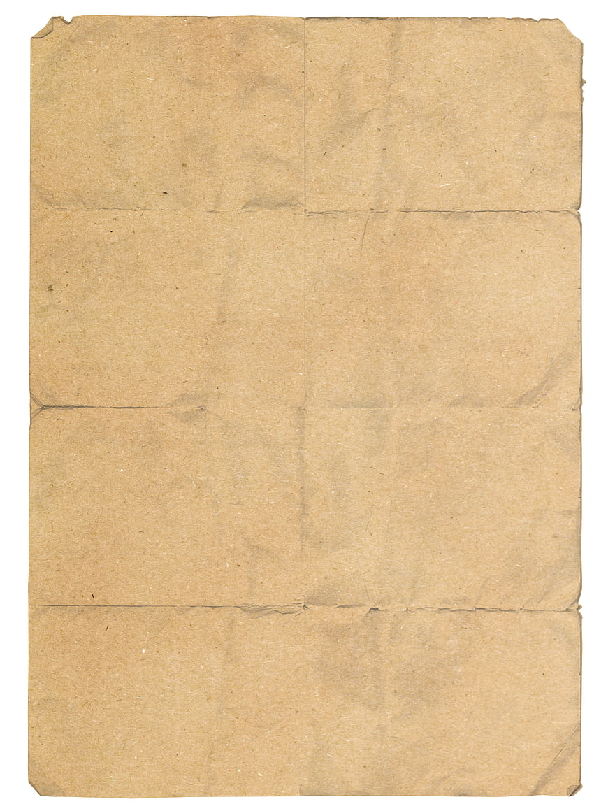 Textured folded brown kraft paper background