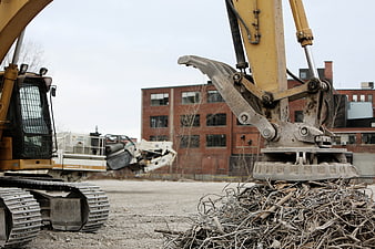 Heavy Construction Equipment Demolition Site Scrap Metal