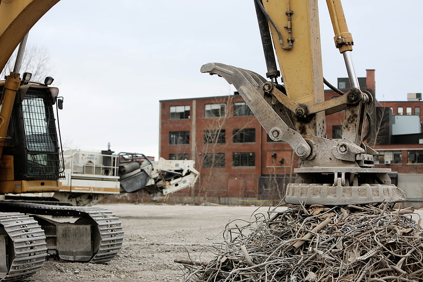 Heavy Construction Equipment Demolition Site Scrap Metal