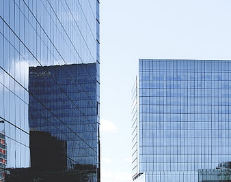 Modern Glass Skyscrapers with Reflections