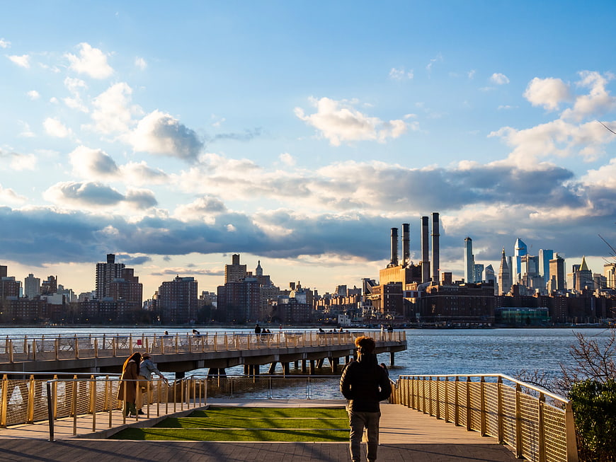 Manhattan Skyline View from Brooklyn Waterfront at Sunset