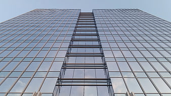 Worm's Eye View of Modern Glass Skyscraper Facade
