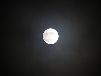 Full Moon in Dark Night Sky