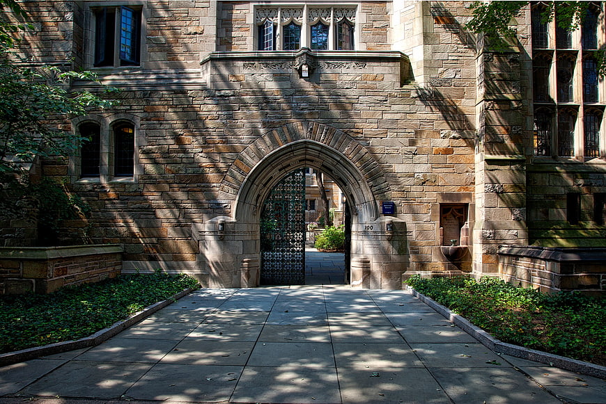 Historic Stone Archway Entrance to University Campus
