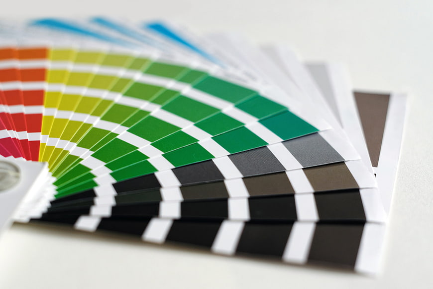 Fanned Color Swatch Book for Printing and Design