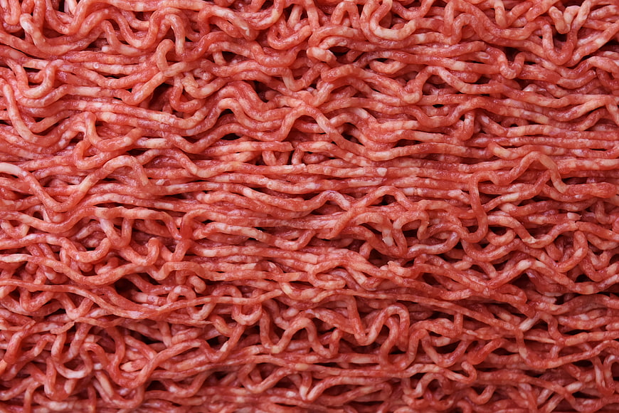 Raw Minced Meat Texture Close-Up