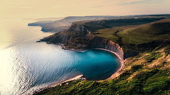 Aerial View of Turquoise Cove and Cliffs