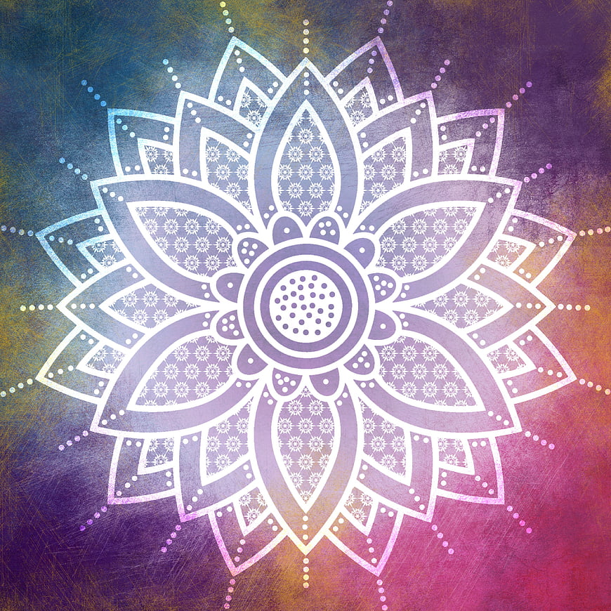Colorful Vintage Mandala Pattern on Textured Background