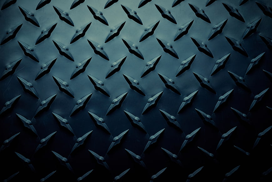 Dark Blue Diamond Plate Metal Texture Background