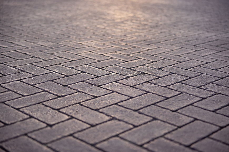 Gray Herringbone Paving Stones Texture Background