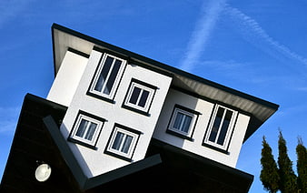 Upside Down White House Against Blue Sky