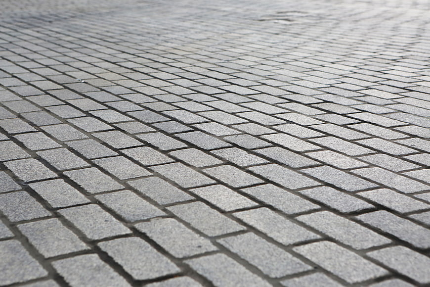 Gray Cobblestone Pavement Texture Background