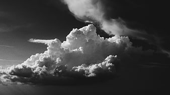 Dramatic Black and White Cumulus Cloud Formation