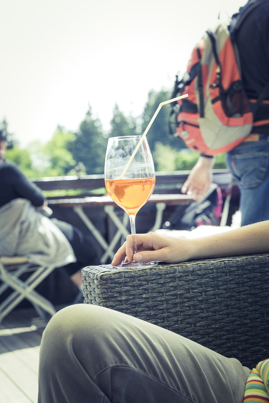 Relaxing with Orange Juice on Outdoor Terrace