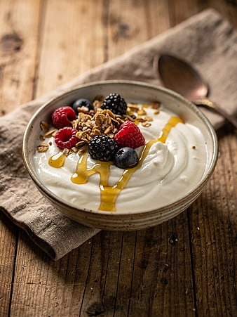 Yogurt Bowl with Berries, Granola, and Honey