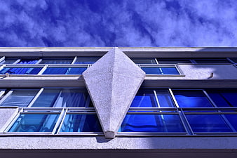Modernist Architecture with Diamond Concrete Element