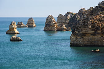 Lagos Rock Formations and Turquoise Ocean Coastline