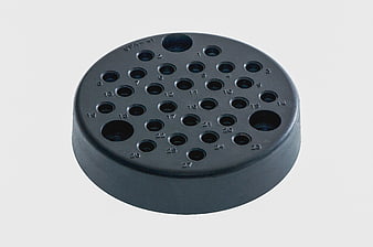 Black Circular Industrial Filter Plate With Numbered Holes