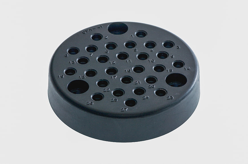 Black Circular Industrial Filter Plate With Numbered Holes