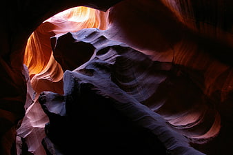 Spiral sandstone rock formations in slot canyon