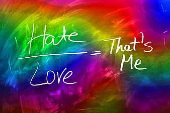 Hate Divided by Love Equals Me Chalkboard Text