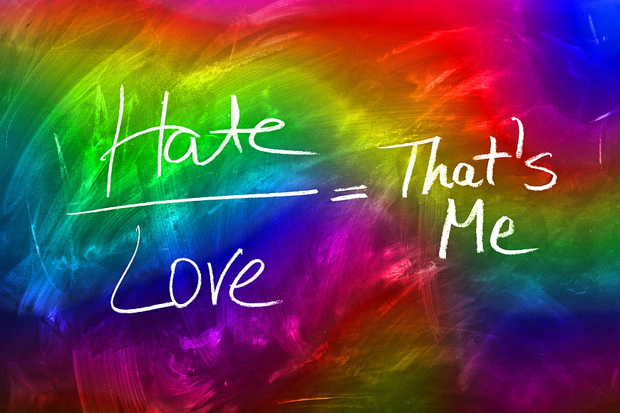 Hate Divided by Love Equals Me Chalkboard Text