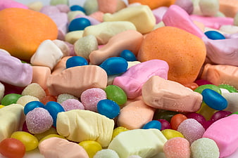 Colorful Assorted Candy and Marshmallows Close Up