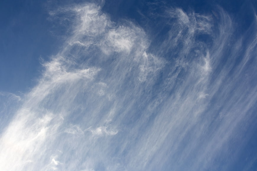 Streaky Cirrus Clouds in Blue Sky