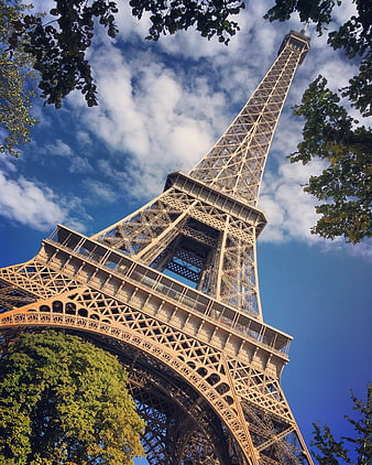 Low Angle View Of Eiffel Tower Paris France