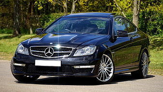 Black Mercedes-Benz C-Class Coupe on Road